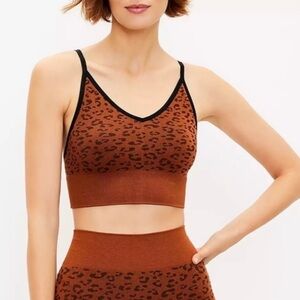 NWT Loft Daydream Seamless Leopard Print Bralette Brown/Black